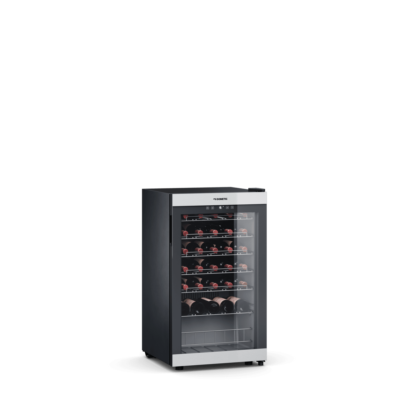 DOMETIC Weinkühlschrank mit Glasfront und Edelstahlapplikationen Eine Zone, 35 Flaschen