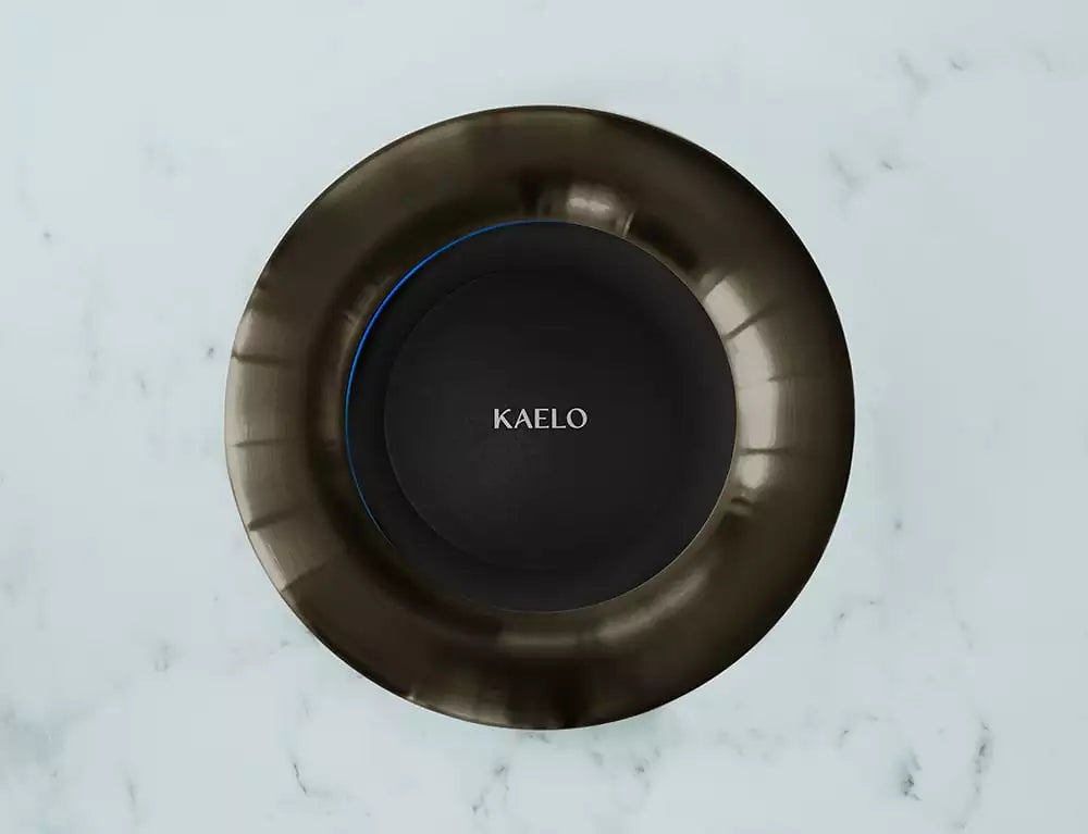 KAELO integrierter Champagner/Weinkühler Schwarz gebürstet 300mm x 160mm
